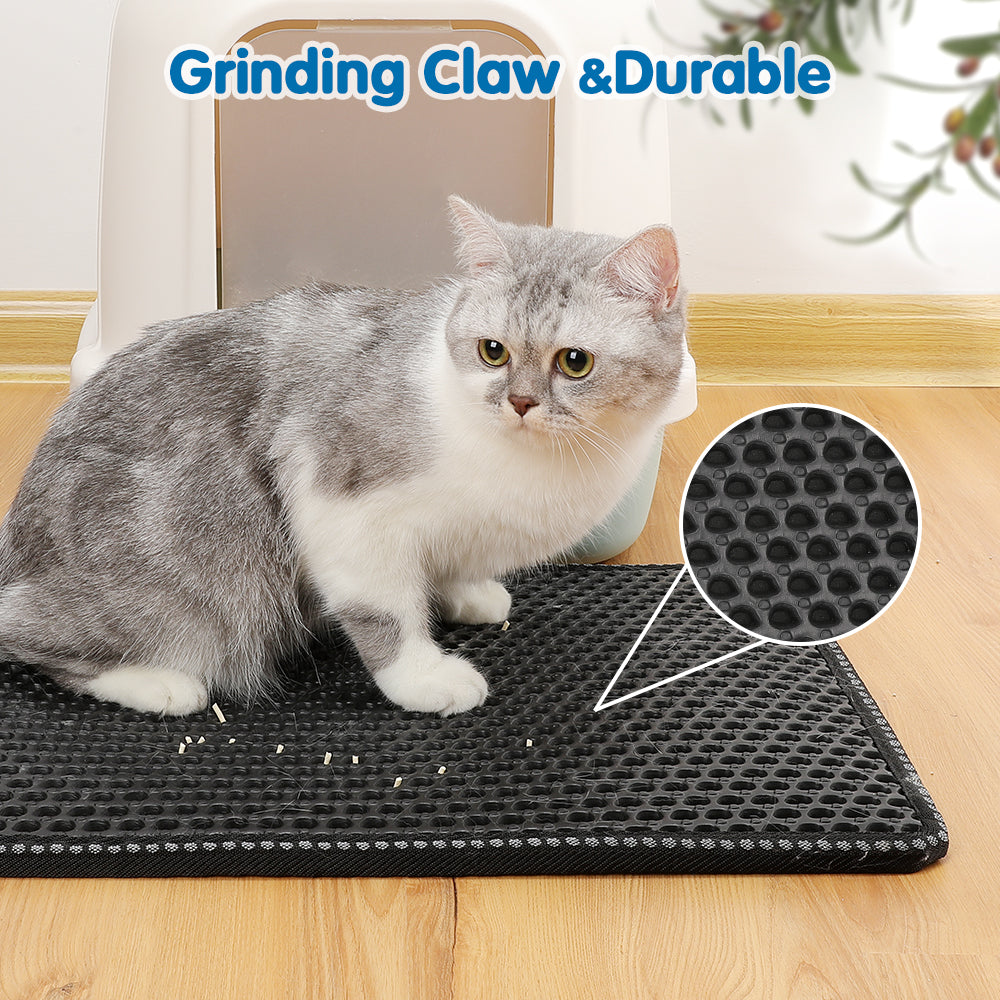 cat litter mat kitty trapping ma | dropsona everyday wear - neutral - front view