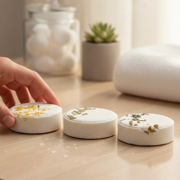 maximum strength aromatherapy shower steamers - 4 scen | dropsona - neutral - material texture