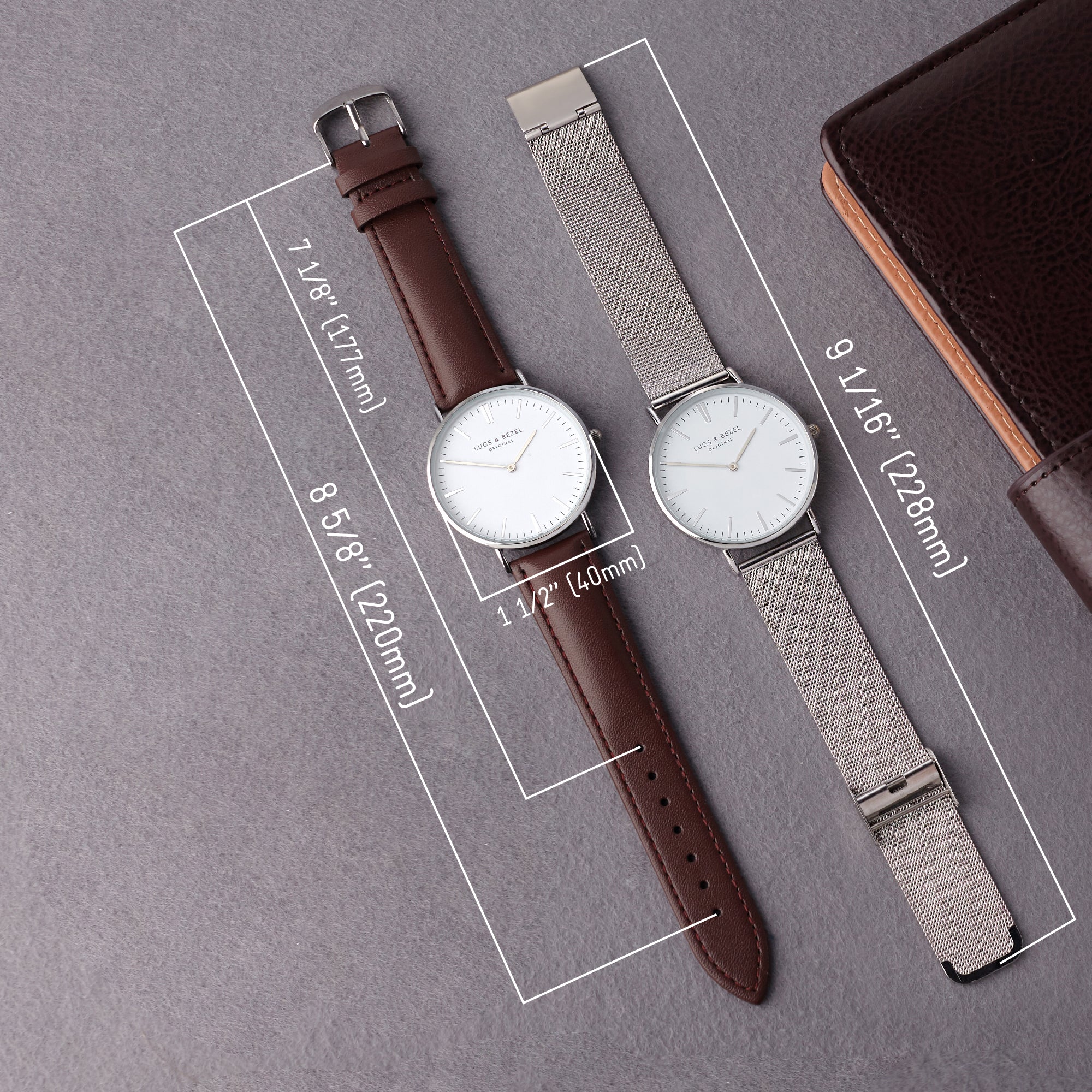 personalized mens watch, engraved watch gift for boyfr | dropsona - neutral - size reference