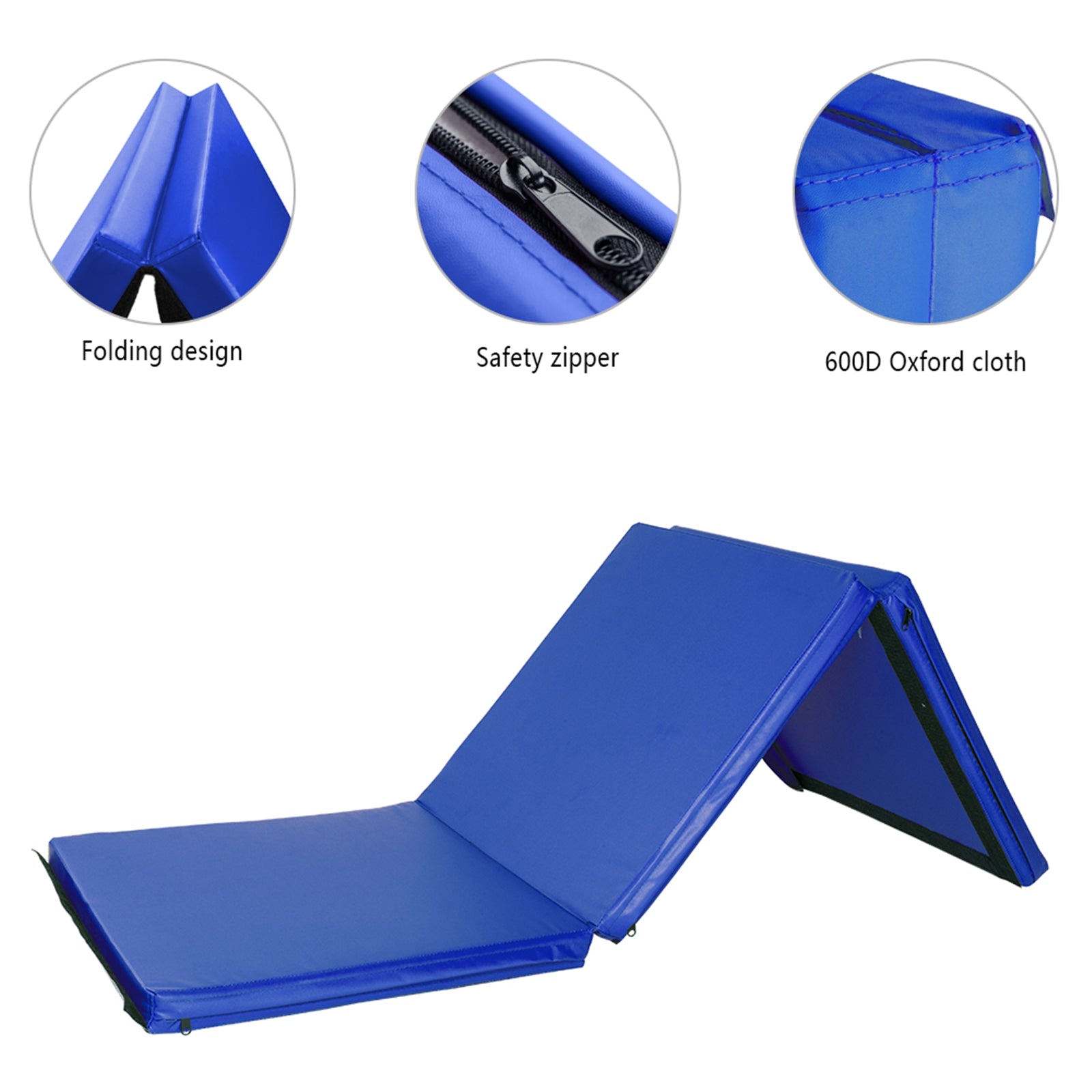 55"x24"x1.2" tri-fold gymnastics yoga mat with hand bu | dropsona - neutral - usage example