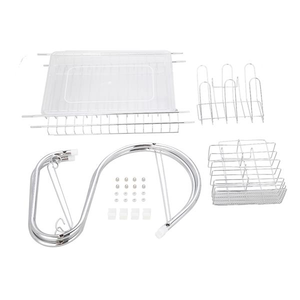 2 layers dish organizer storage bowls shelf for home | dropsona - neutral - usage example
