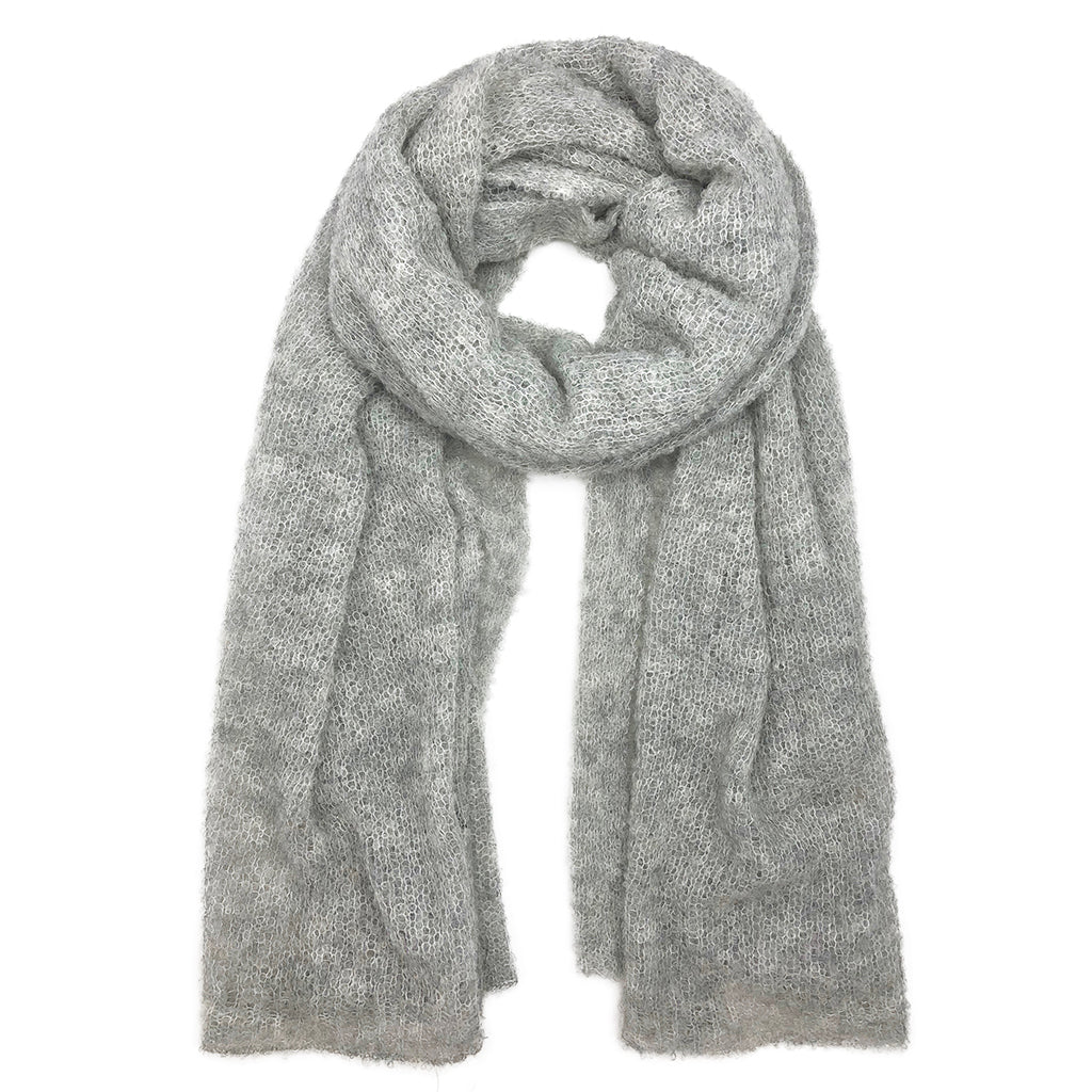 gray ultra plush alpaca scarf – the softest, fluffiest | dropsona - neutral - everyday use