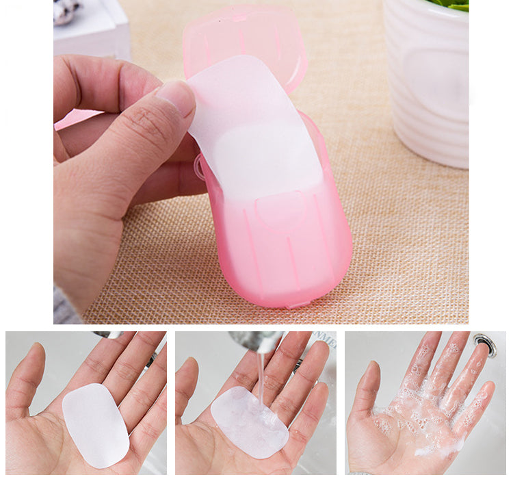 20pcs random disinfecting soap paper foaming 20pc | dropsona - neutral - usage example
