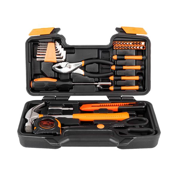 39pcs hand tool set home measuring tape pliers ki | dropsona - neutral - front view