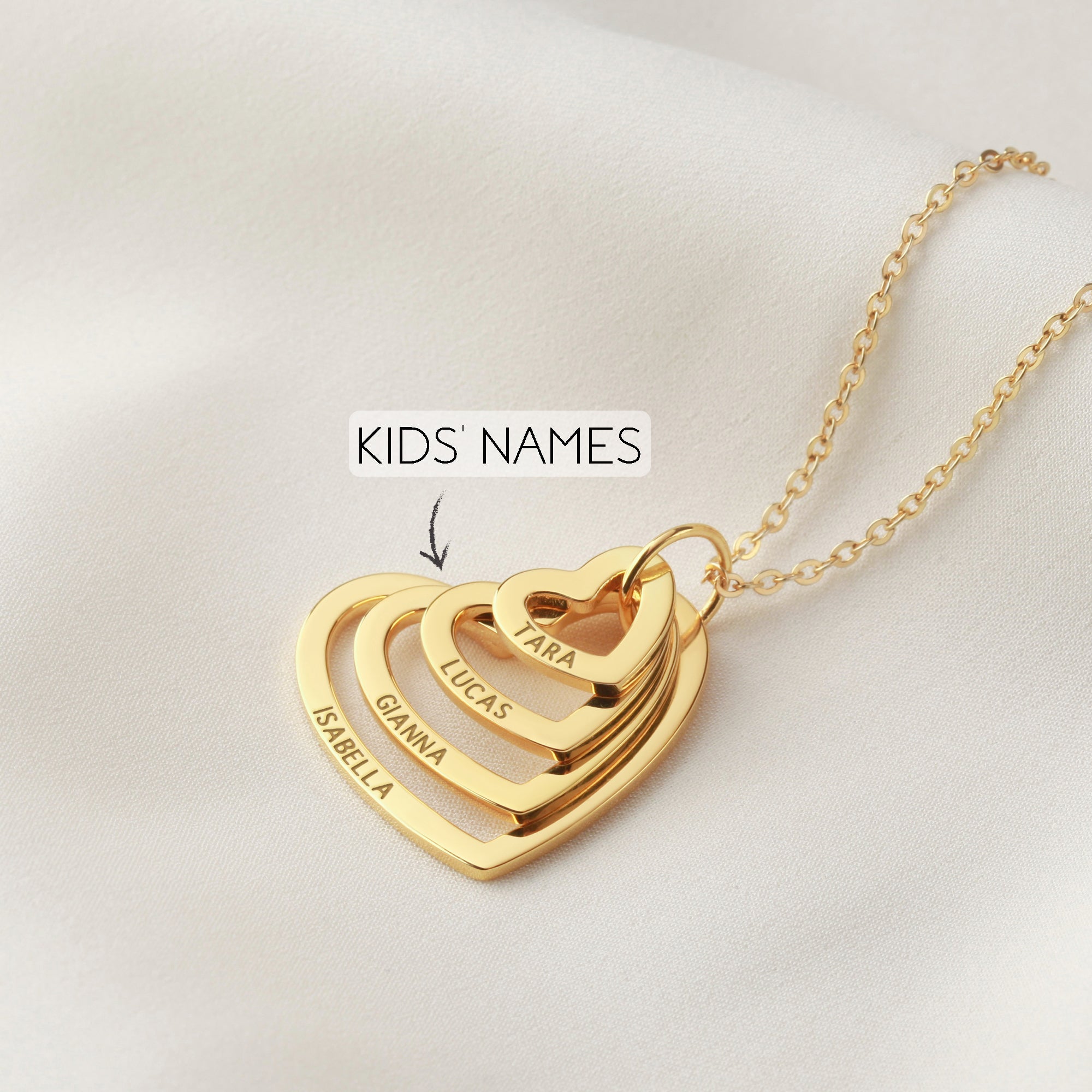 grandma heart necklace, personalized jewelry, | dropsona - neutral - everyday use