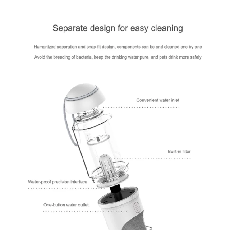 outdoor travel pet water dispenser dog cat b | dropsona - neutral - size reference
