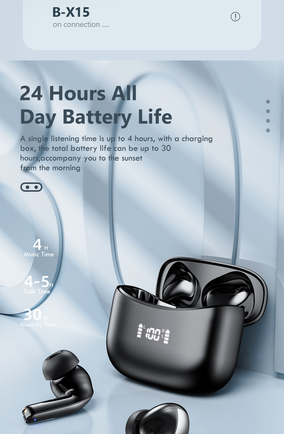 led tws earbuds bluetooth 5.0 earphones for huawei iph | dropsona - neutral - close-up detail