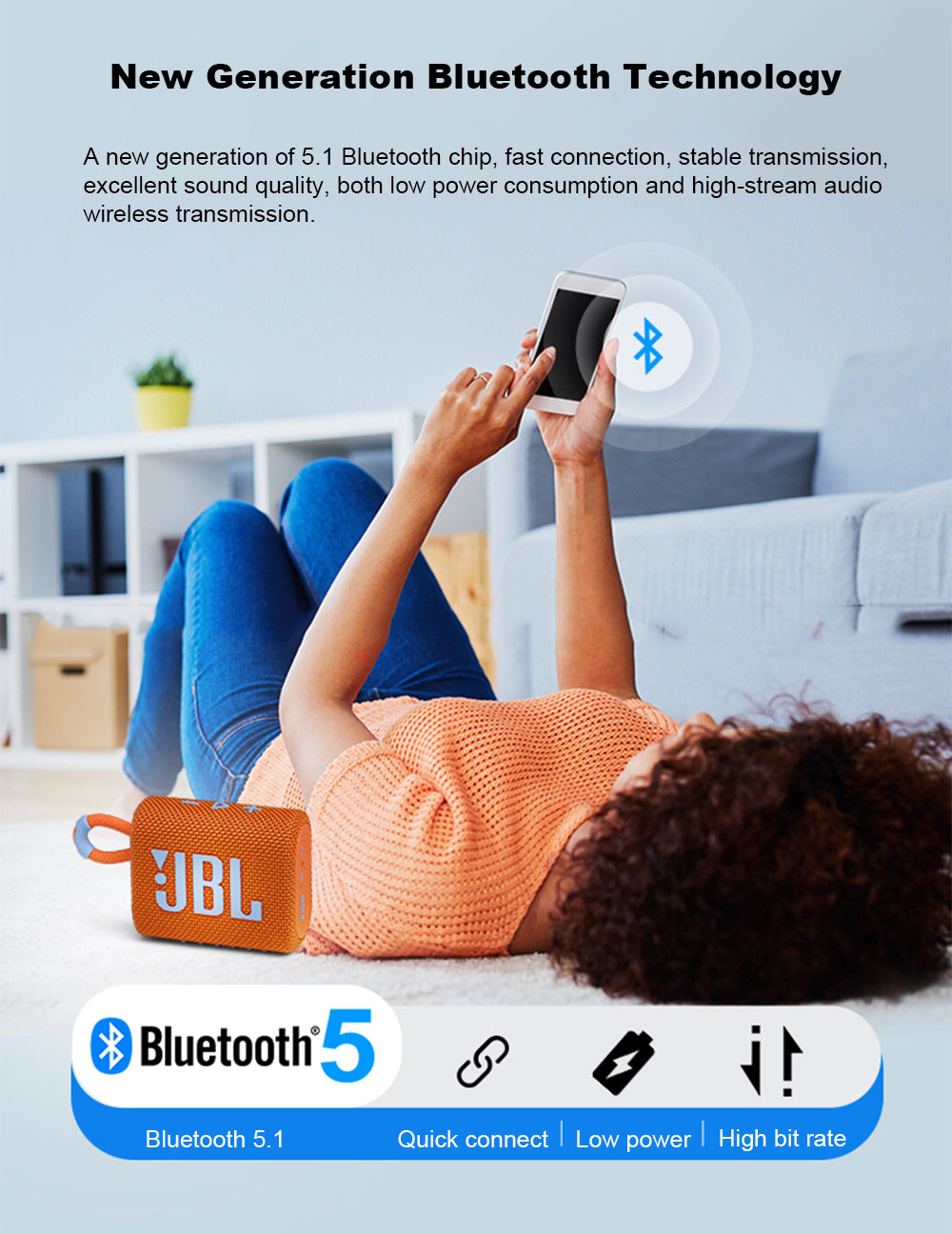 jbl go 3 waterproof wireless sport bluetooth stereo sp | dropsona - neutral - material texture