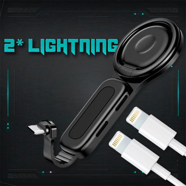 dual port phone ring holder adapter for lightning jack | dropsona - neutral - usage example