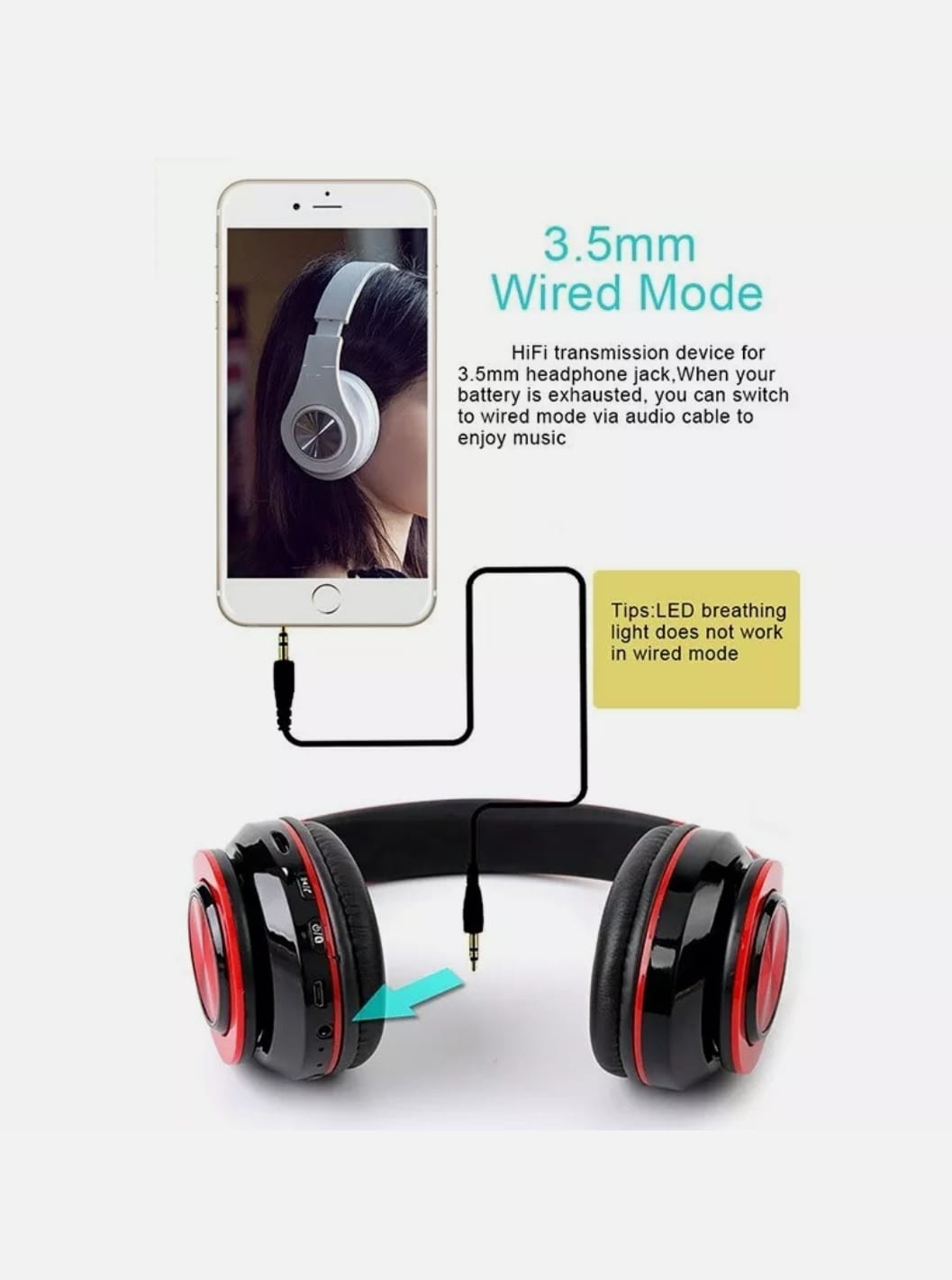 ninja dragon z10 color changing bluetooth headphones | dropsona - neutral - front view