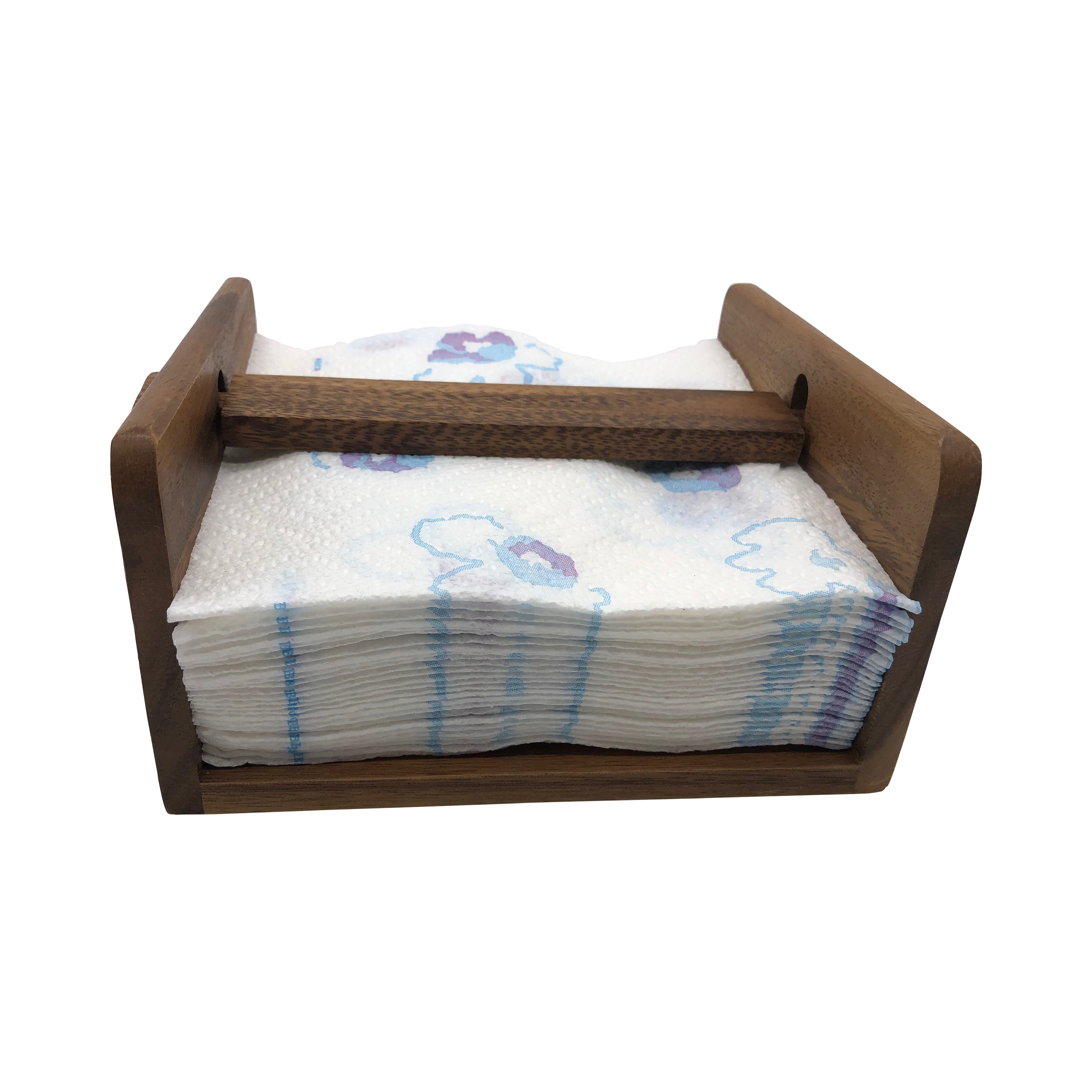 napkin holder – kalmar home's stylish acacia wood napk | dropsona - neutral - front view