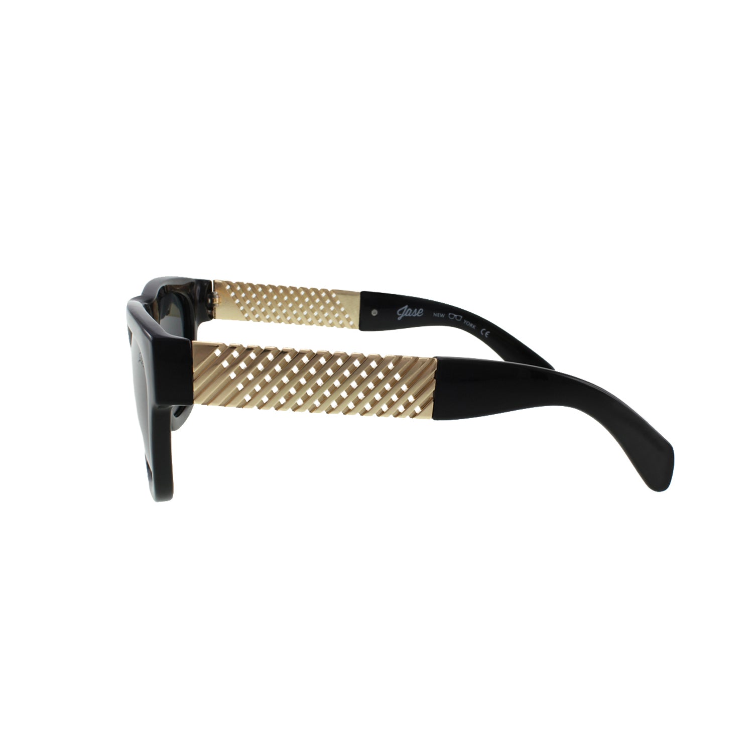 jase new york royce sunglasses in gloss black – n | dropsona - neutral - close-up detail