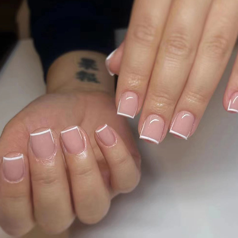 press on nails kit with glue and gel stickers reusable | dropsona - neutral - everyday use