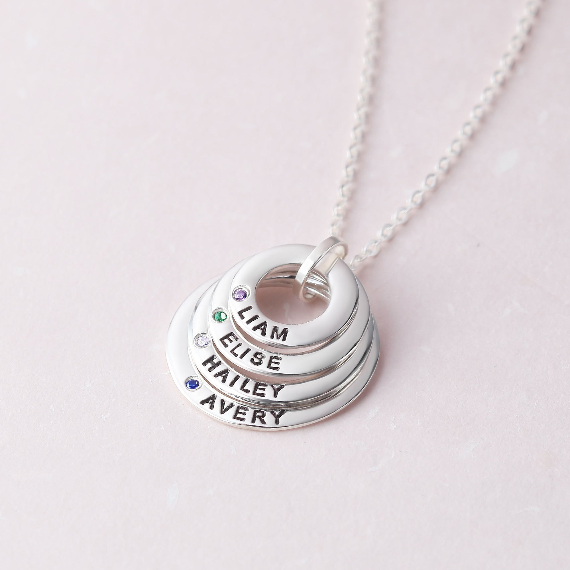 mom necklace birthstone, with kids names, | dropsona - neutral - usage example