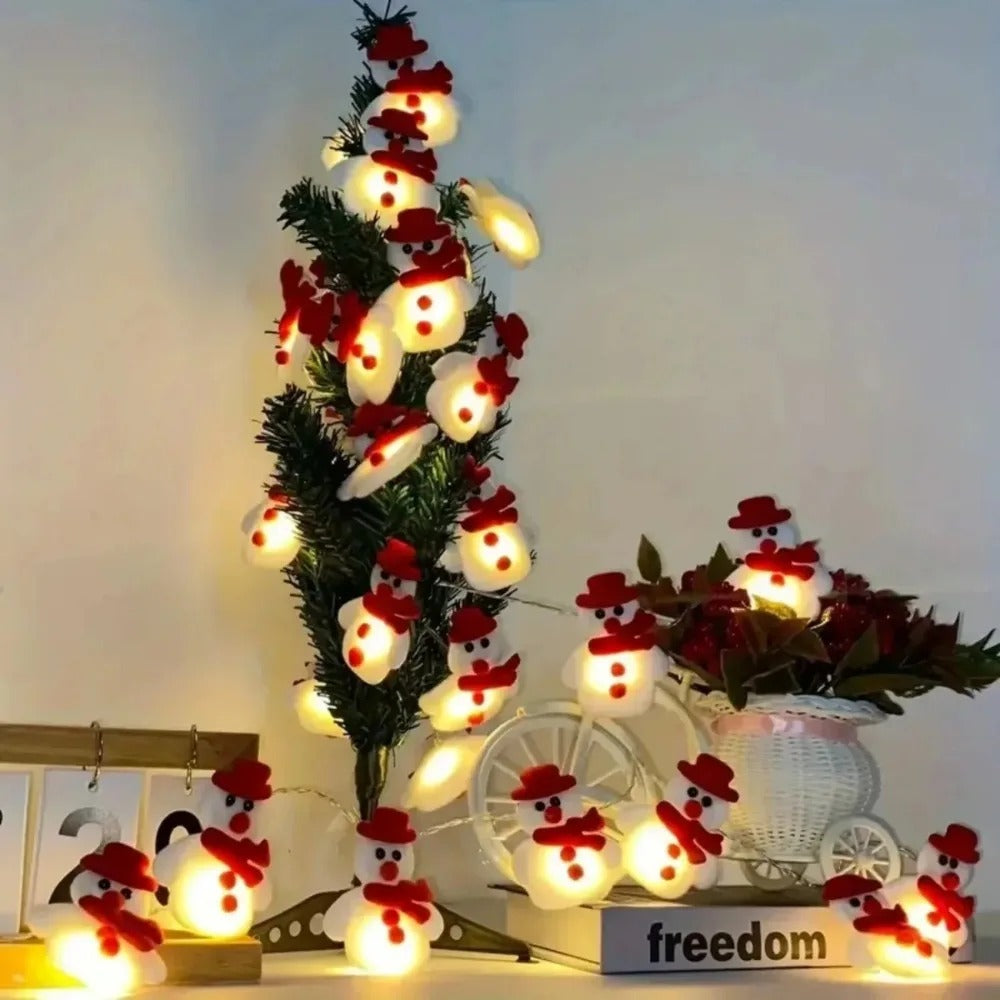 1pc 10 led plush snowman string lights, christmas | dropsona - neutral - usage example