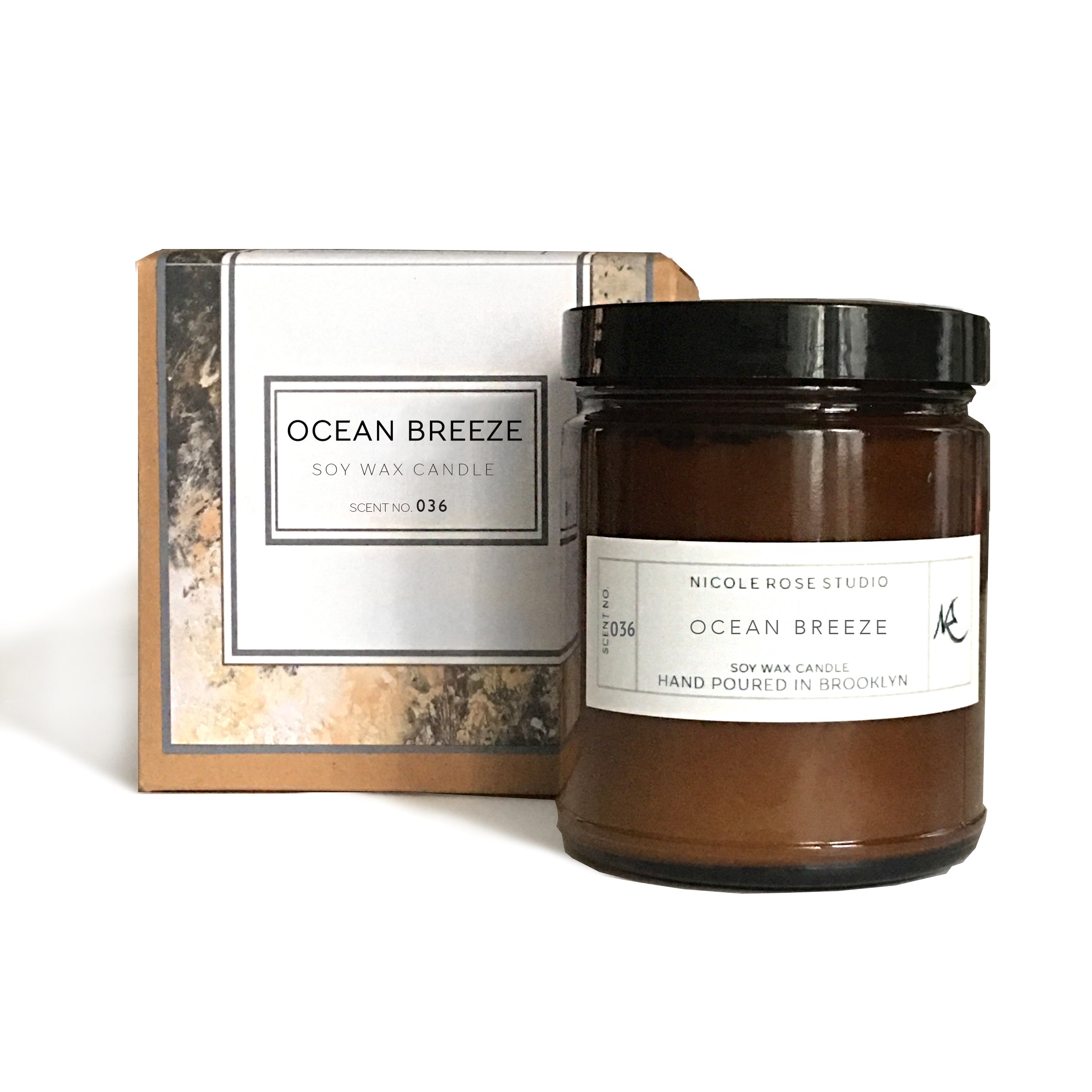 ocean breeze scented soy wax candle – sce | dropsona - neutral - close-up detail