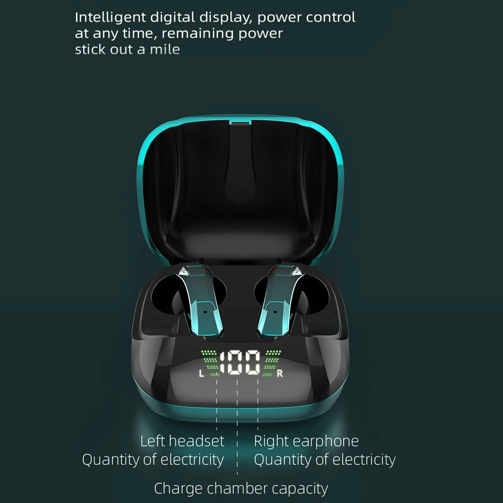 wireless tws gaming bluetooth 5.0 earphones with micro | dropsona - neutral - close-up detail