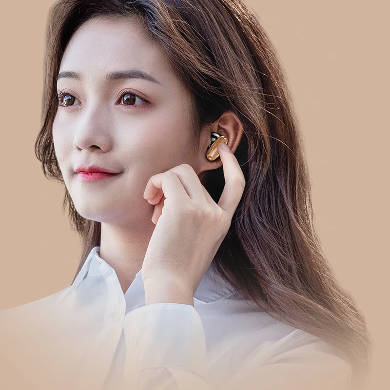 tws wireless headphones bluetooth 5.2 stereo sport ear | dropsona - neutral - material texture