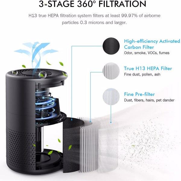 koios air purifiers for bedroom home h13 hepa filter p | dropsona - neutral - front view
