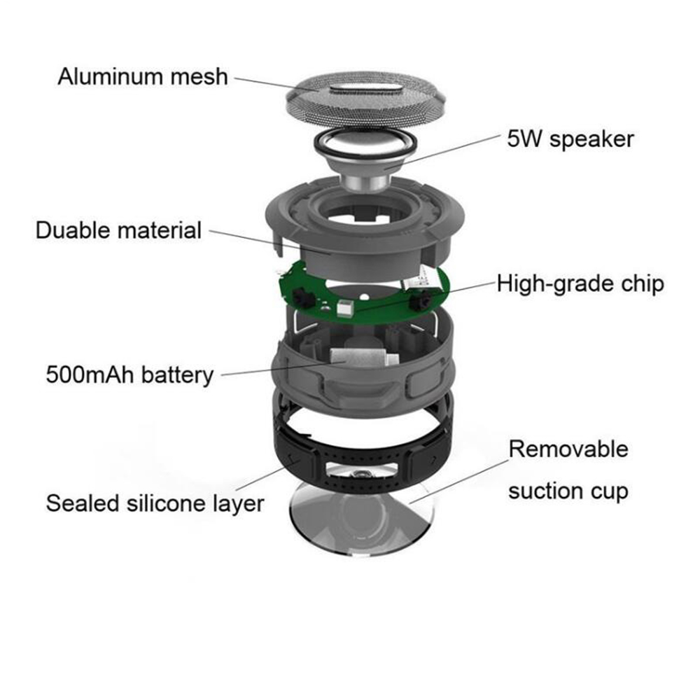 mini portable waterproof bluetooth speaker with suctio | dropsona - neutral - material texture