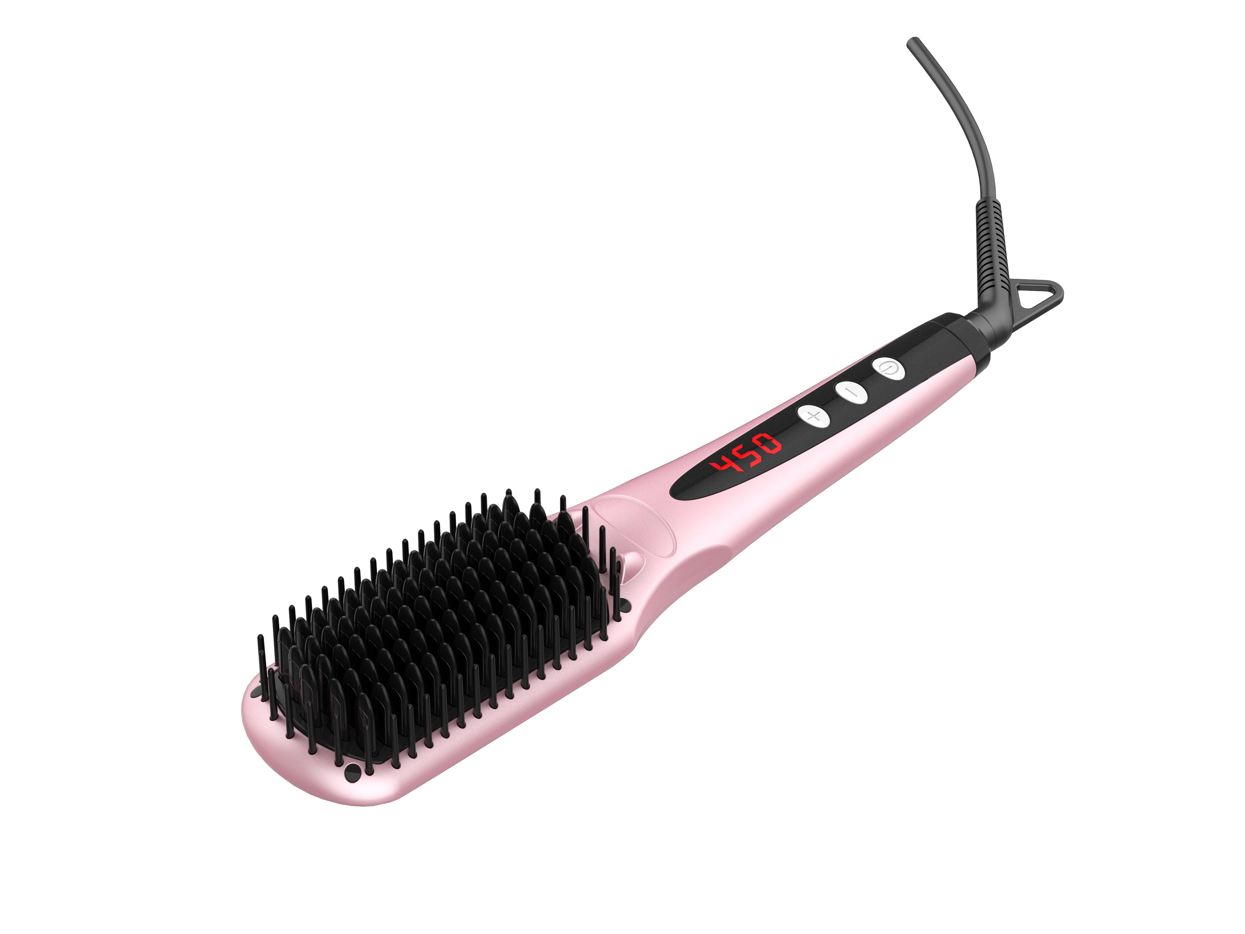 miropure 2-in-1 ionic enhanced hair straightener brush | dropsona - neutral - front view