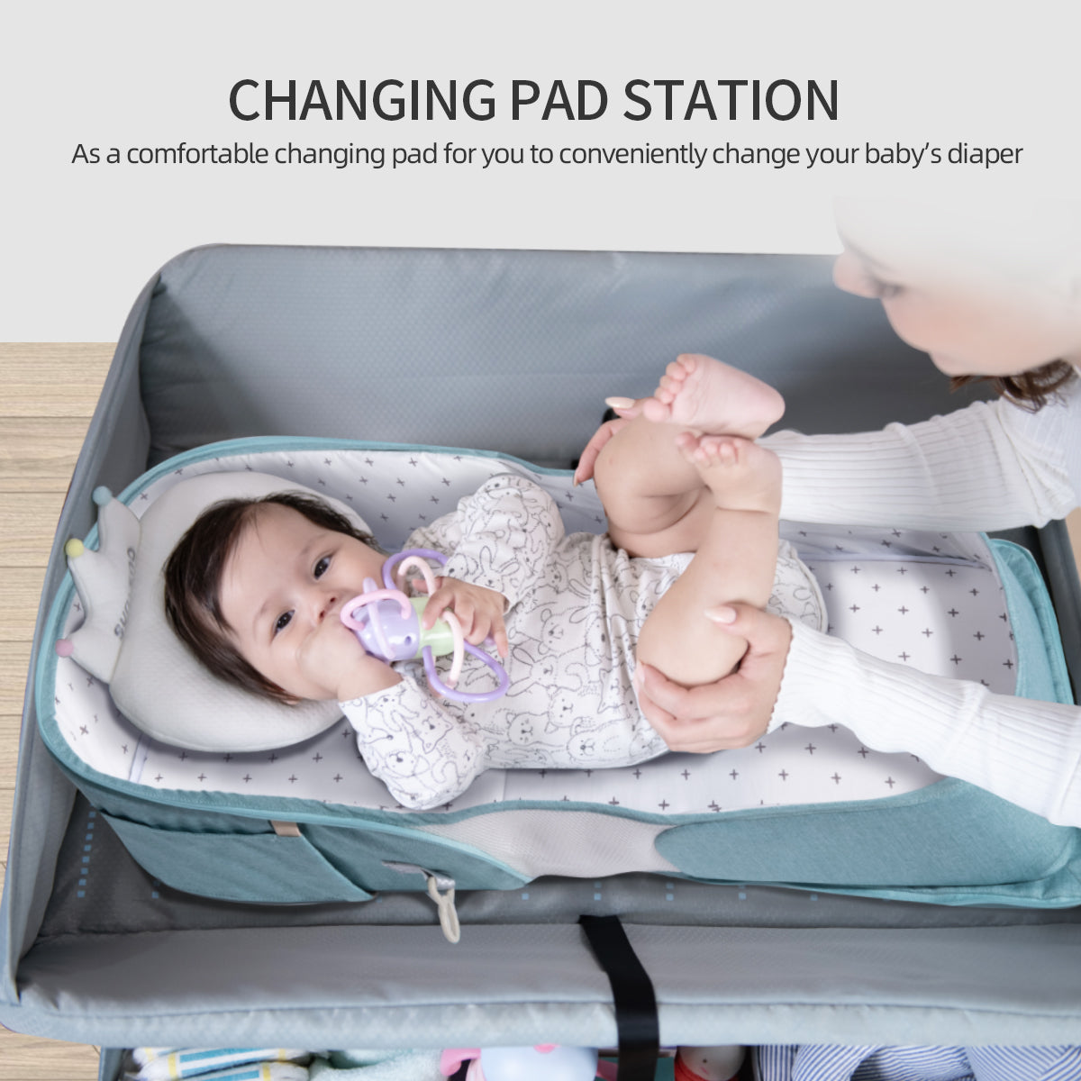 portable diaper bag backpack – packed with essential f | dropsona - neutral - material texture