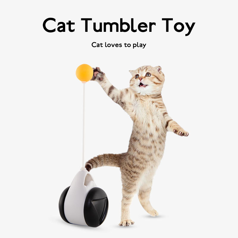 tumbler balanced wheel swinging ball cat toy – descrip | dropsona - neutral - front view