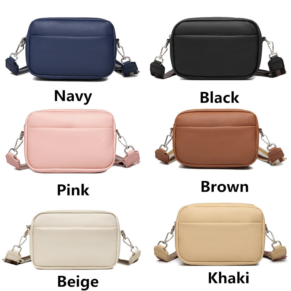 crossbody bag for women genuine leather wide strap sho | dropsona - neutral - size reference