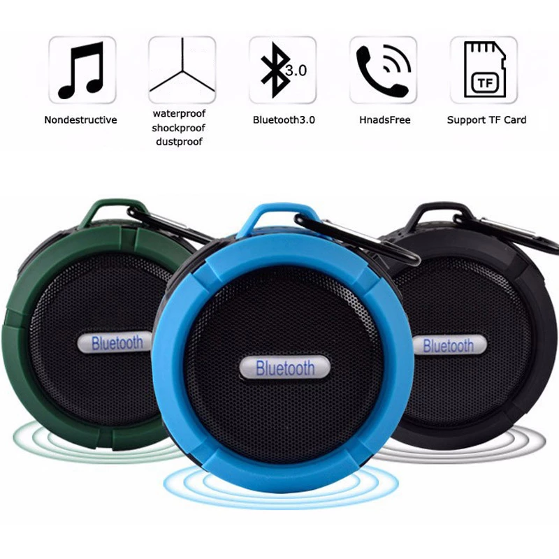 mini portable waterproof bluetooth speaker with suctio | dropsona - neutral - front view