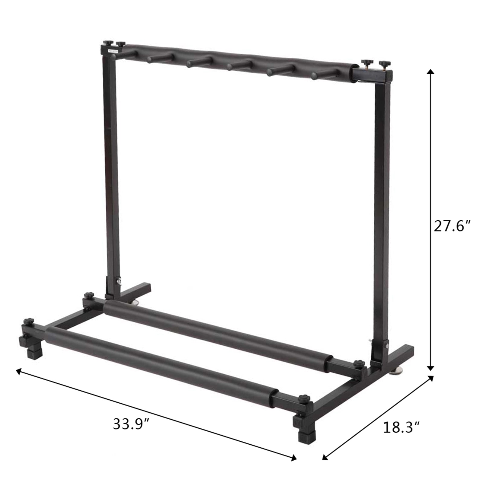 triple folding multiple guitar holder rack stand – int | dropsona - neutral - front view
