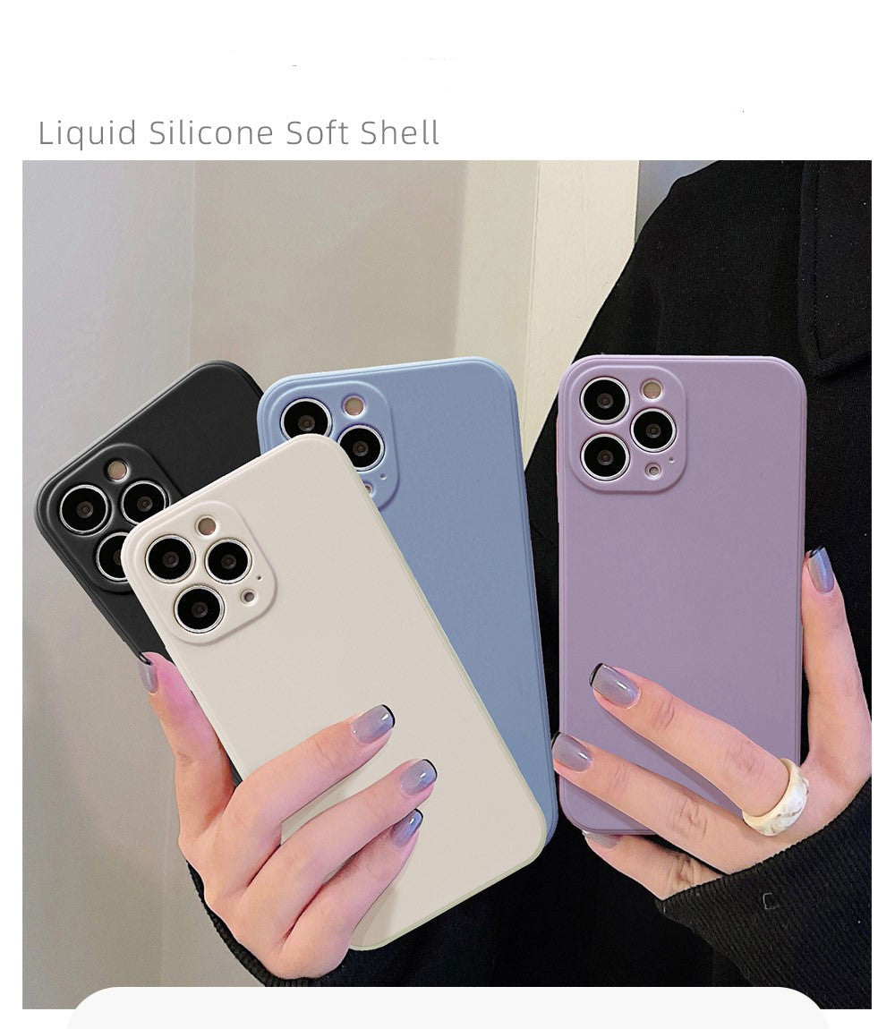 liquid silicone sofe shell phone cover iphone 14 | dropsona - neutral - front view