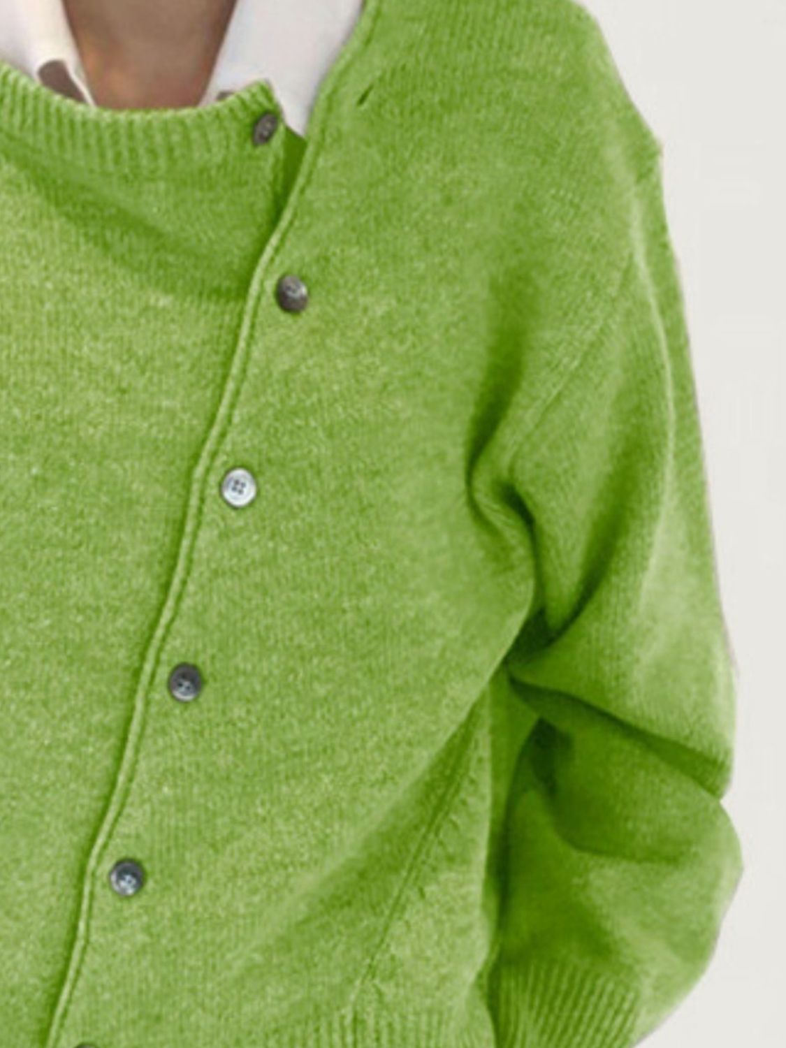 dropped shoulder buttoned cardigan – basic style | dropsona - neutral - size reference