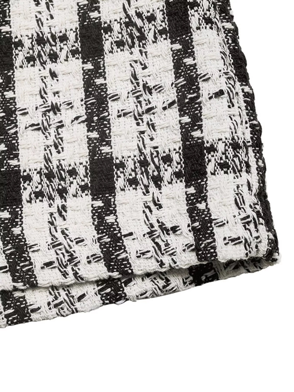 high-waisted tweed plaid midi skirt | dropsona - neutral - usage example