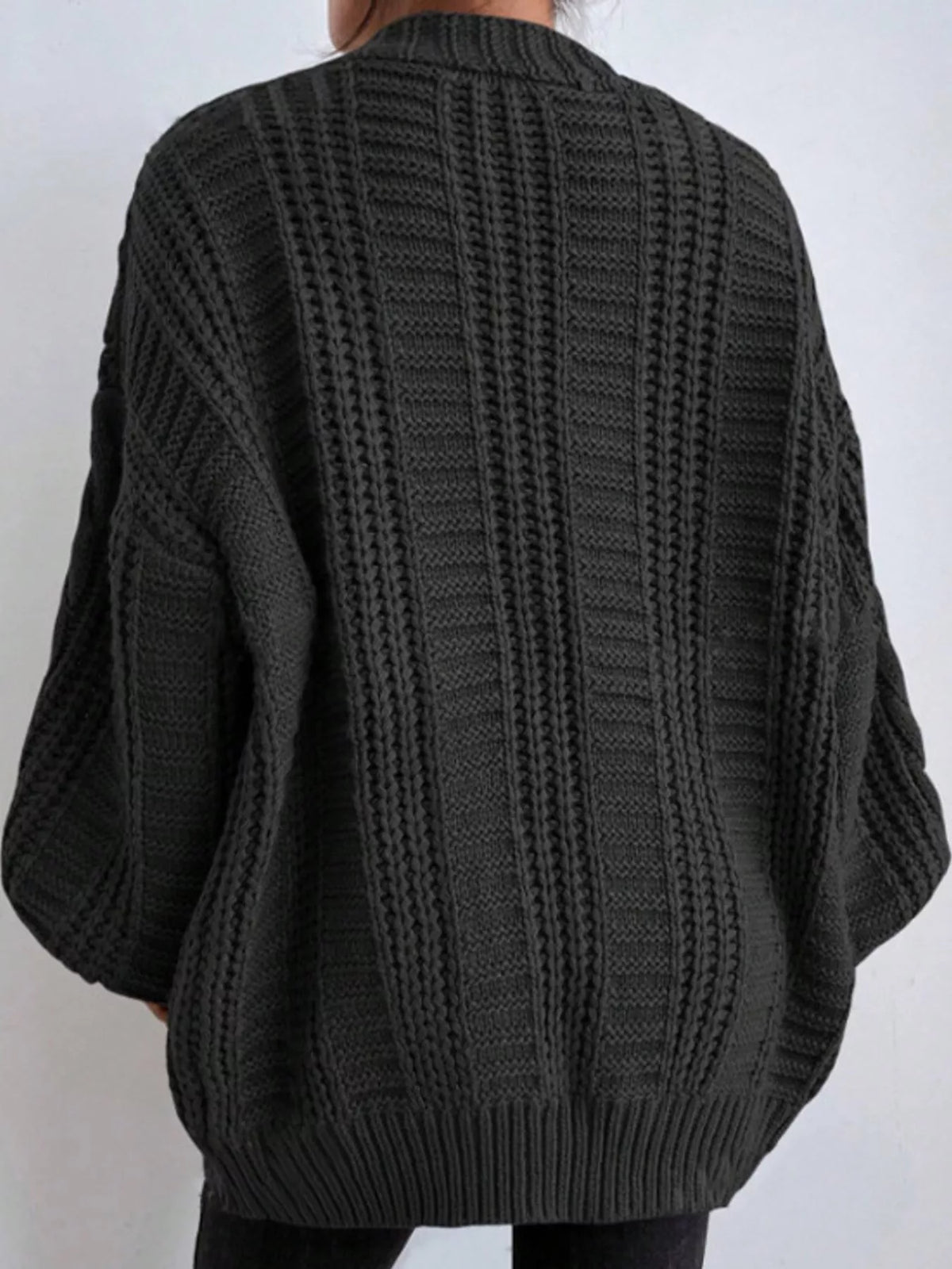cable knit button-down cardigan | dropsona - neutral - packaging