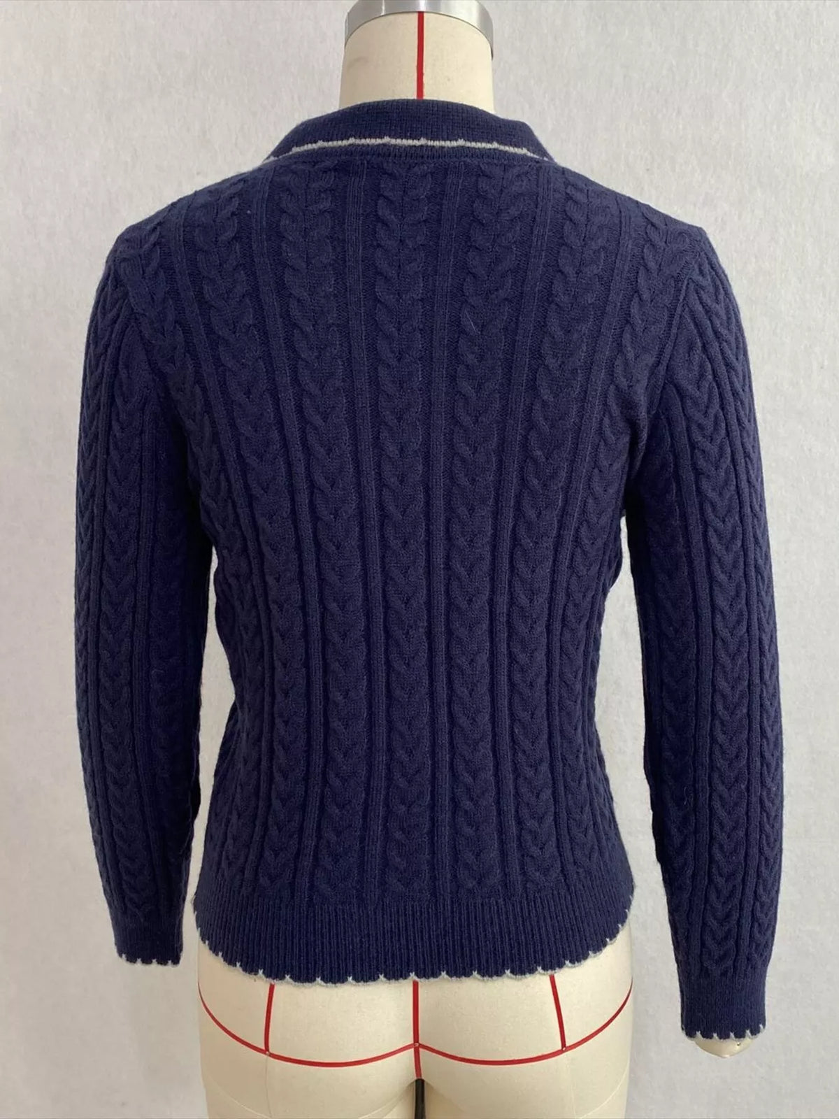 cable knit polo collar button-up cardigan | dropsona - neutral - packaging