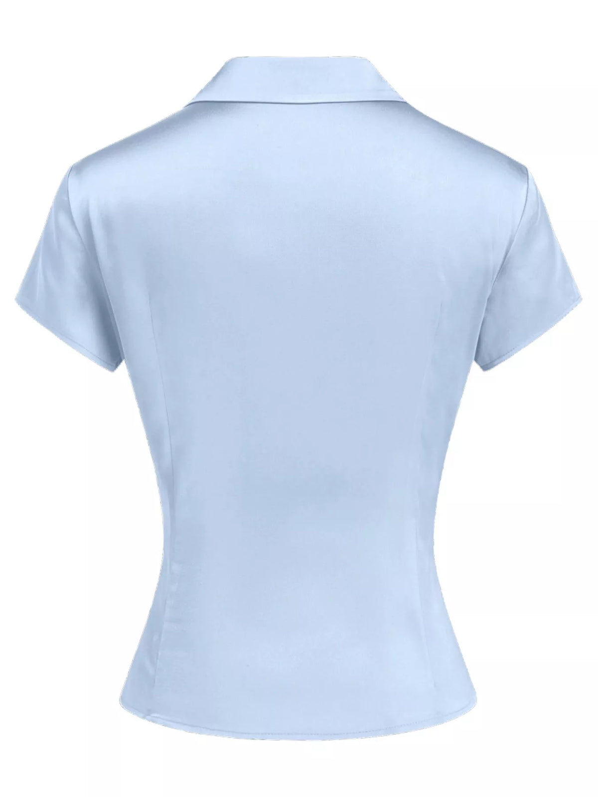 satin short sleeve button-down shirt | dropsona - neutral - material texture
