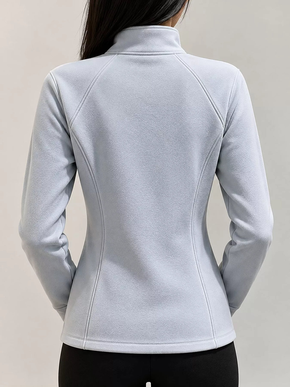 slim-fit full-zip active outerwear | dropsona - neutral - material texture