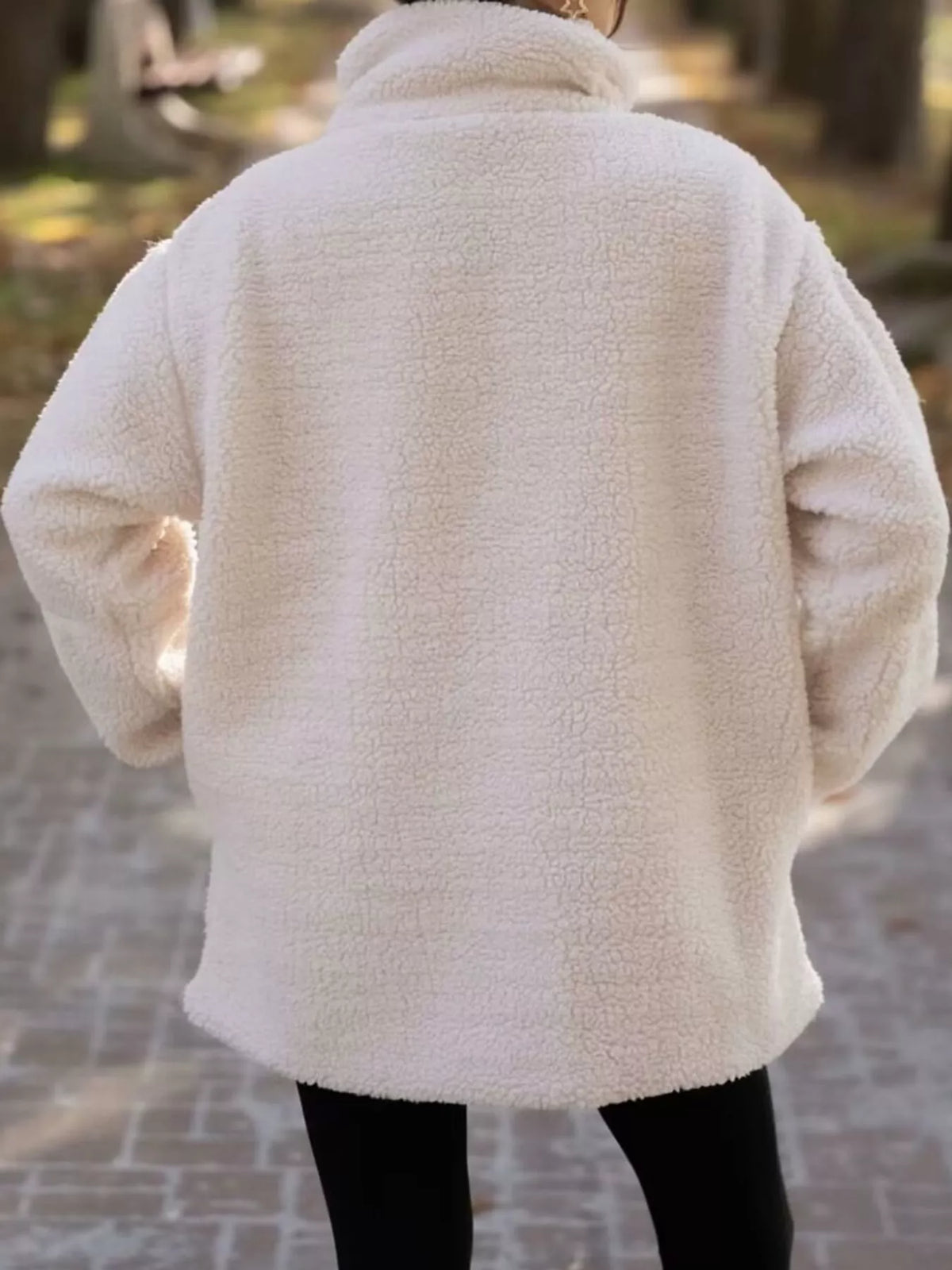 sherpa zip-up outerwear | dropsona - neutral - size reference