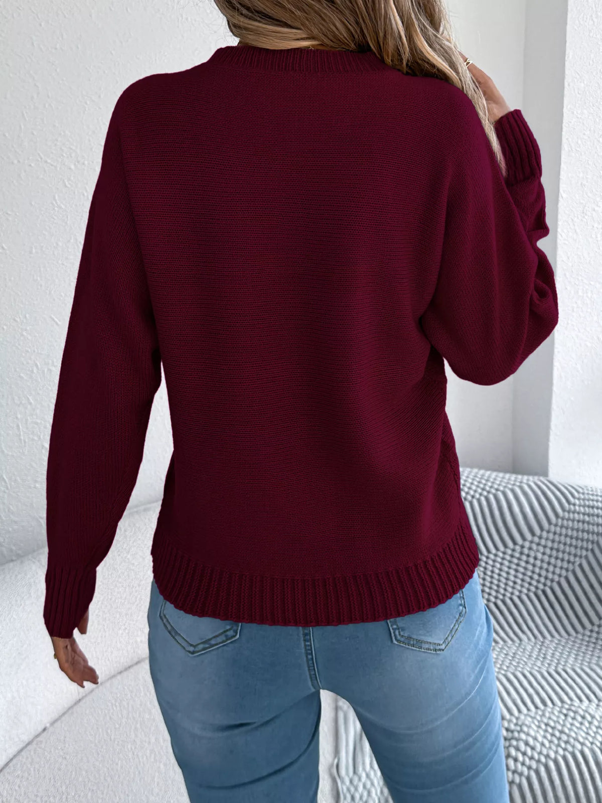 cable knit crew neck sweater – basic style,cable-knit | dropsona - neutral - usage example