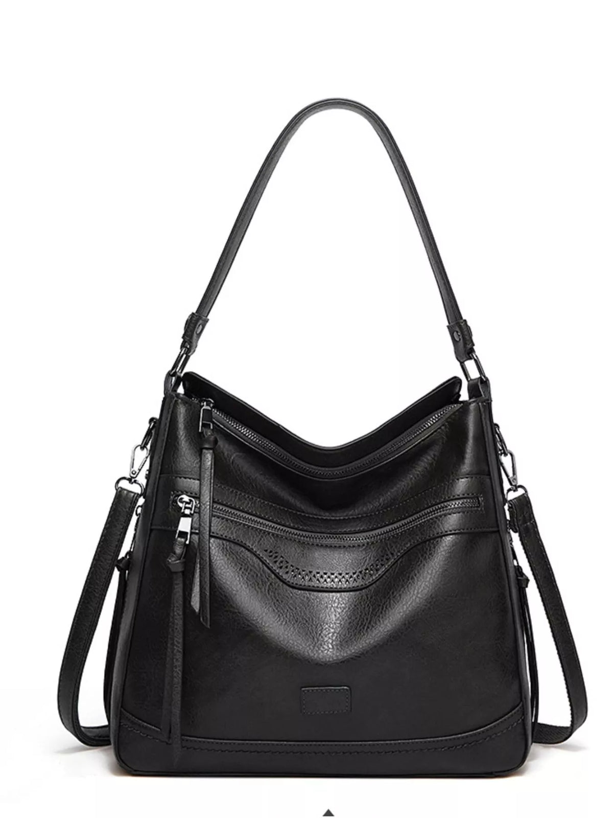 multi-pockets leather handbag – trendy trunks | dropsona - neutral - front view