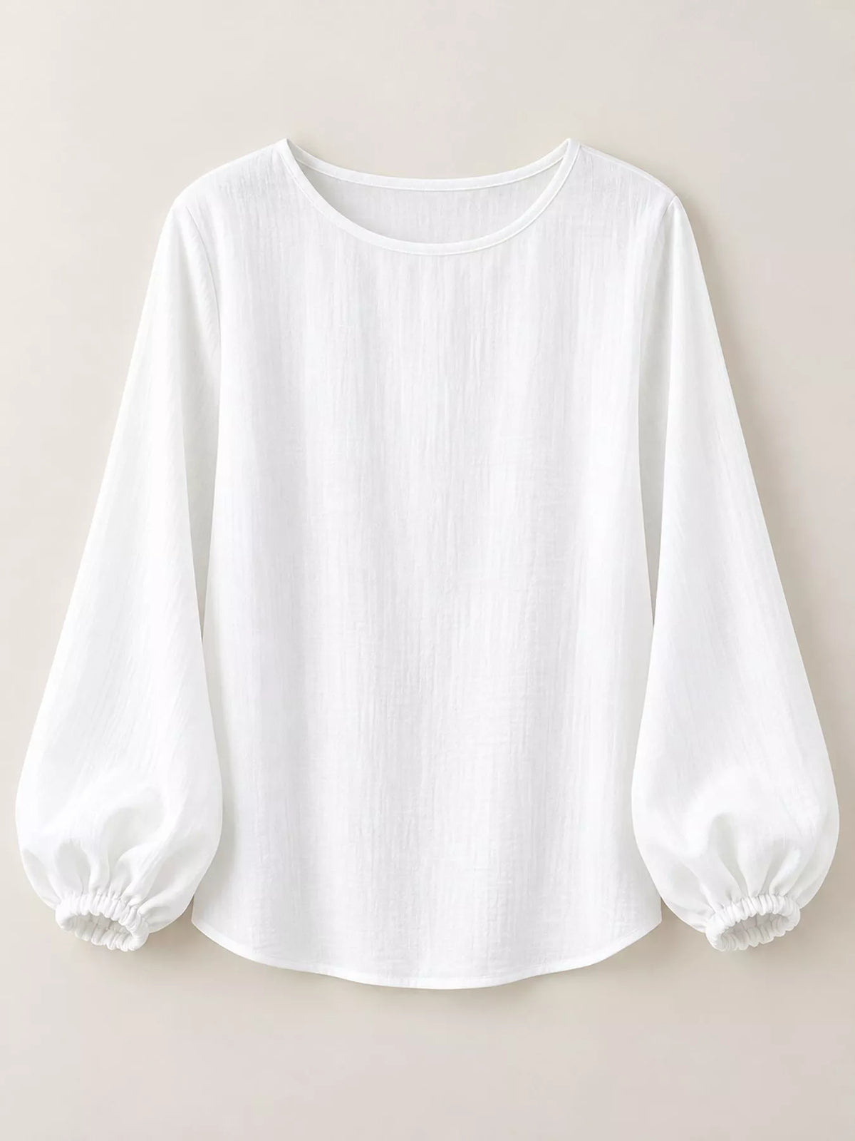 full size elasticated cuffs long sleeve blouse plus | dropsona - neutral - material texture