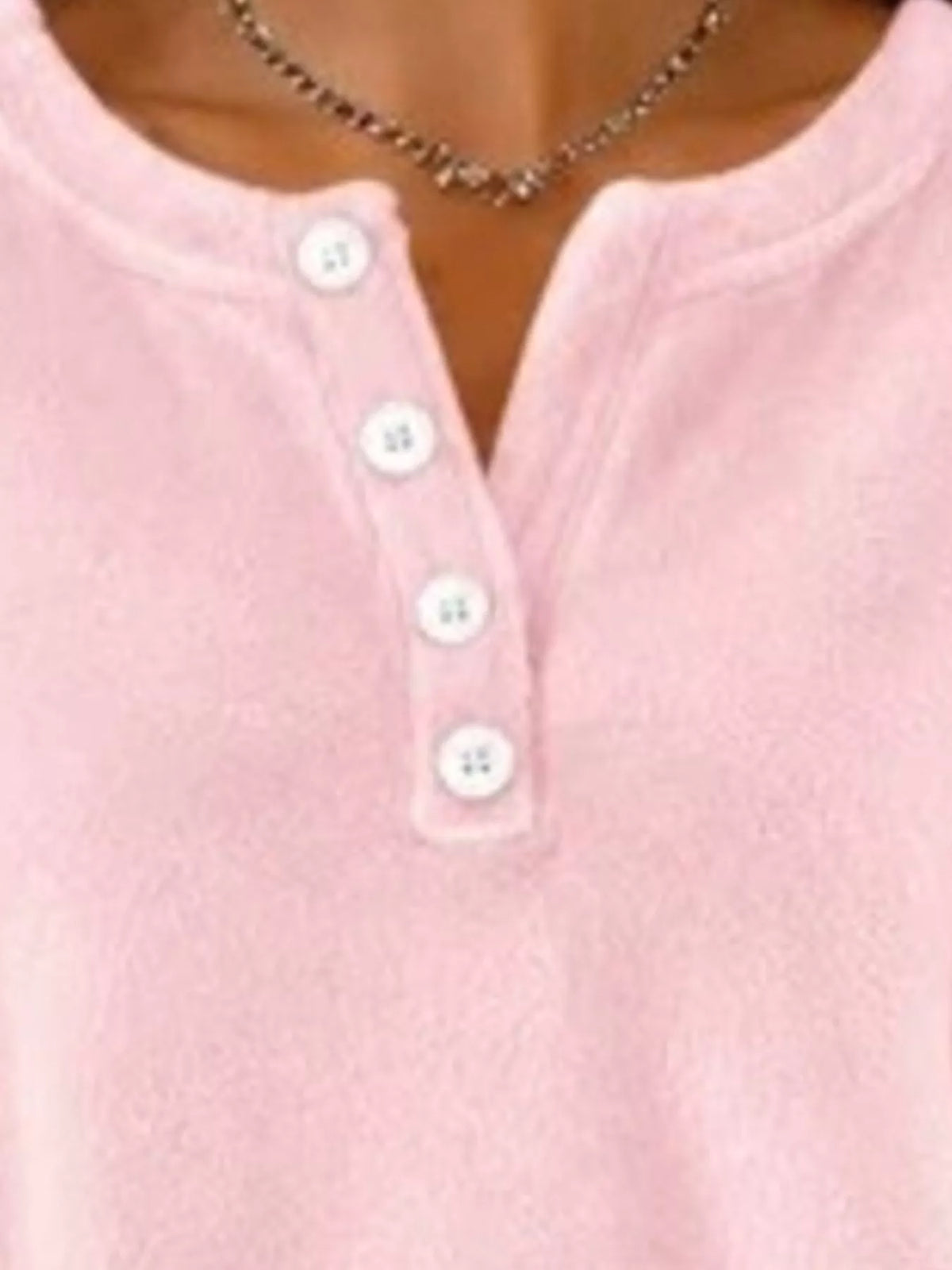 button detail dropped shoulder sweatshirt | dropsona - neutral - front view
