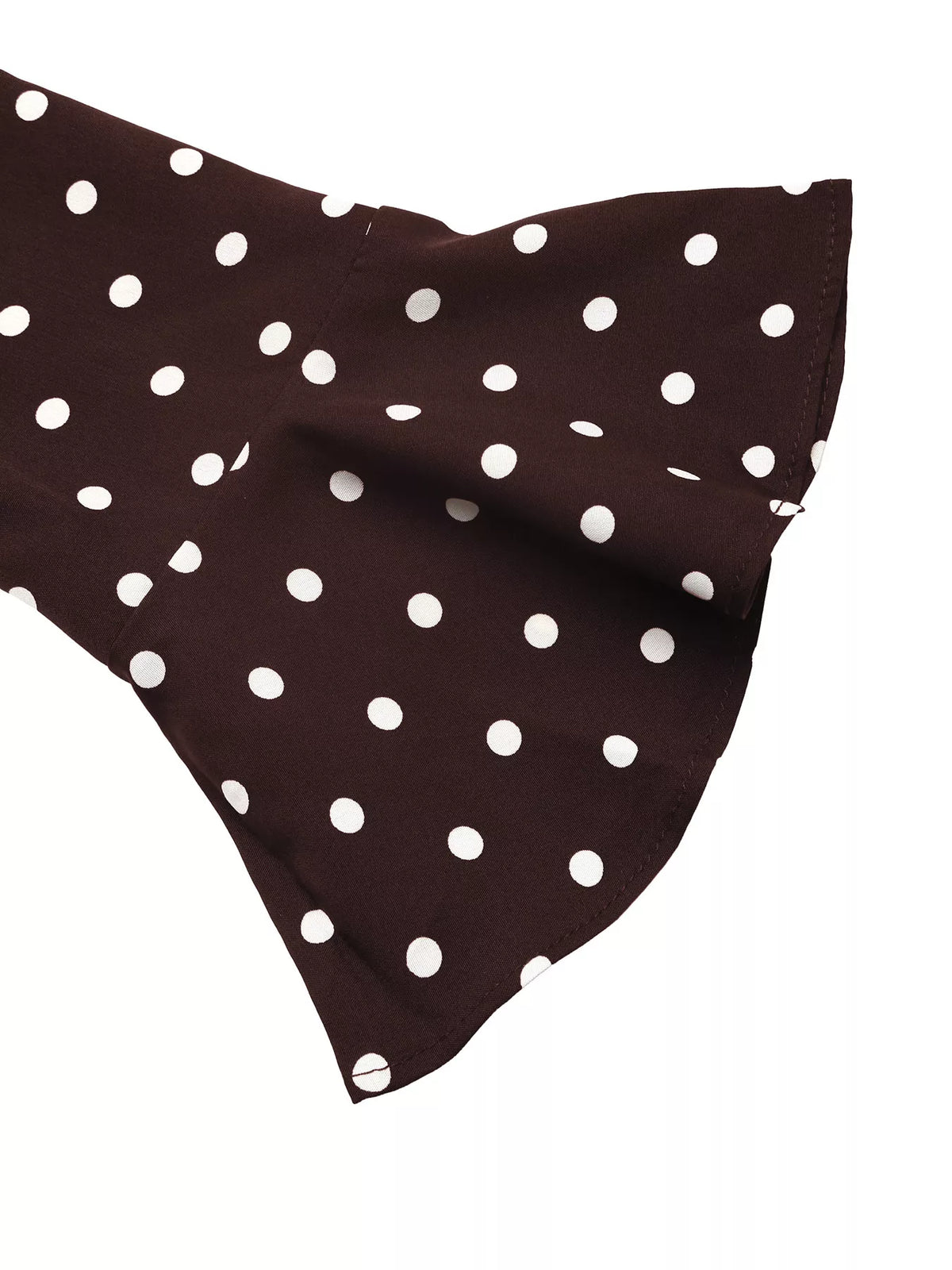 polka dot long sleeve maxi dress – zipper | dropsona - neutral - front view