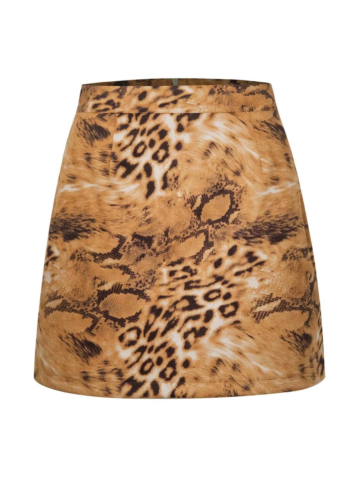 high-waisted slit skirt – zipper, slit, seam detail | dropsona - neutral - close-up detail