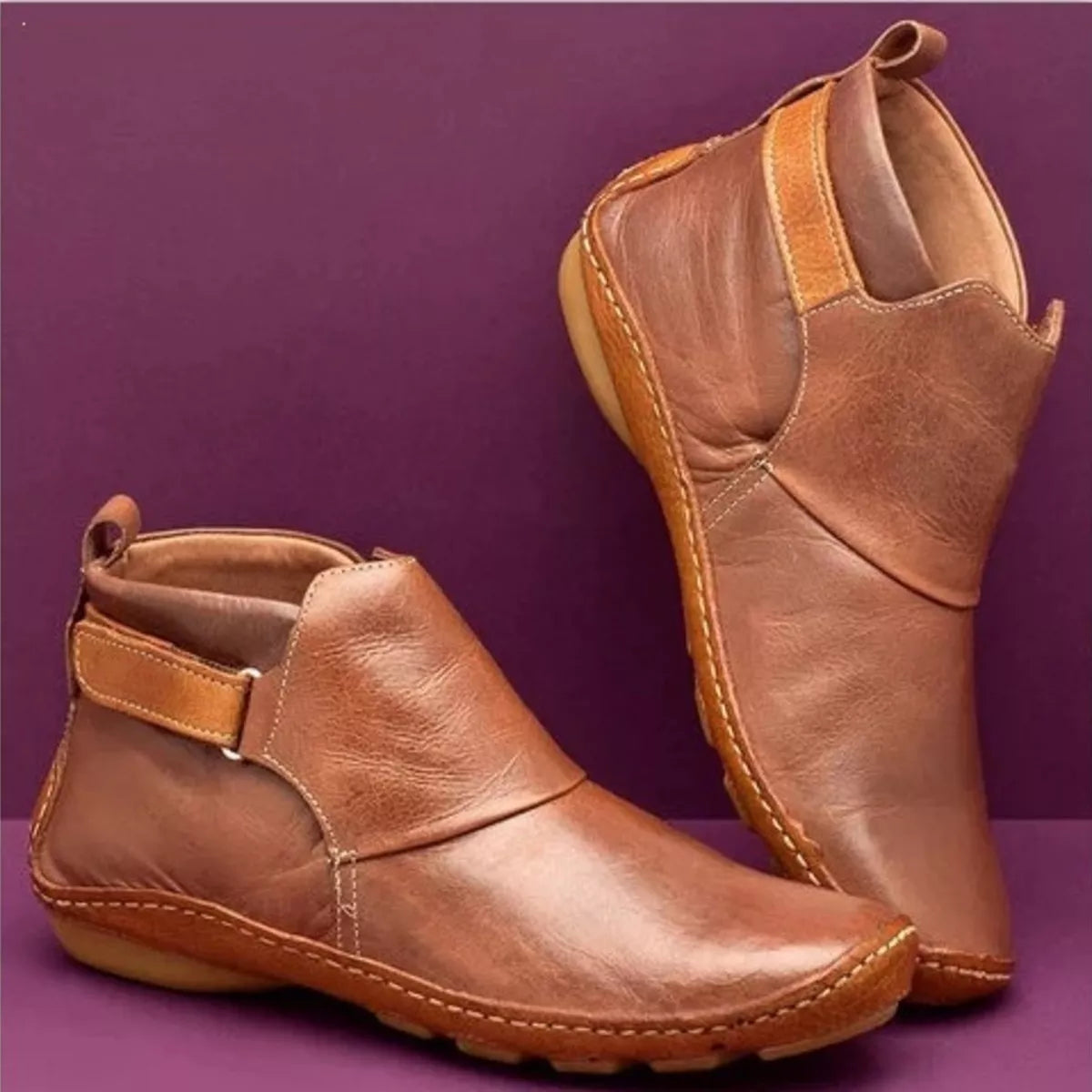 contrast strap detail ankle boots – dear monkey | dropsona - neutral - packaging