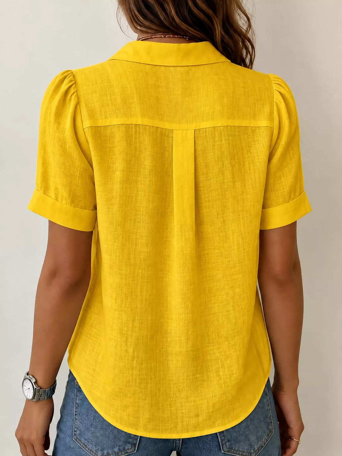 full size button up short sleeve shirt plus | dropsona - neutral - usage example