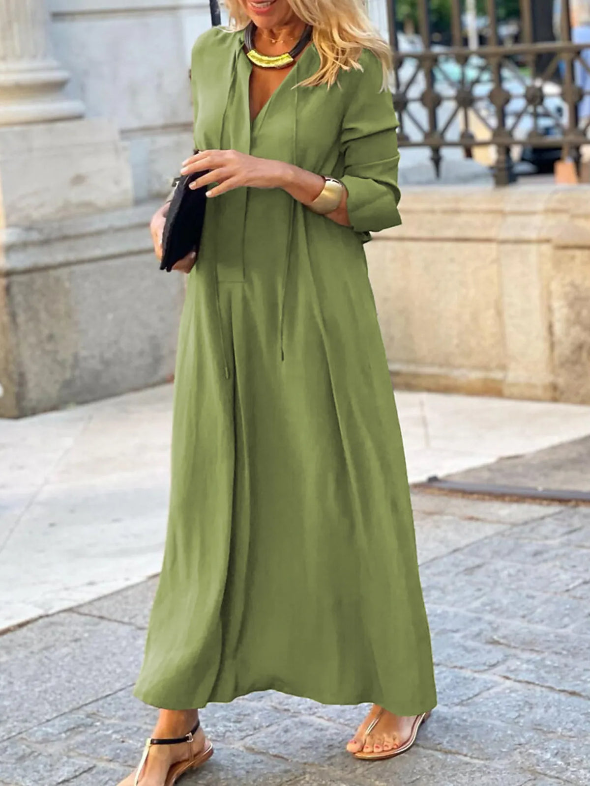 full size solid color maxi shirt dress plus size - everyday wear