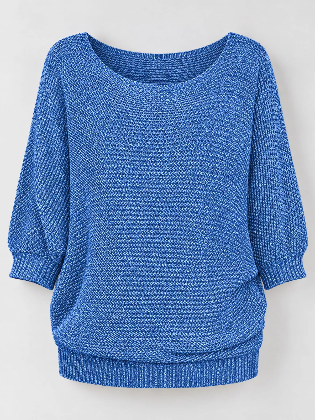 full size boat neck 3/4 sleeve sweater plus | dropsona - neutral - size reference