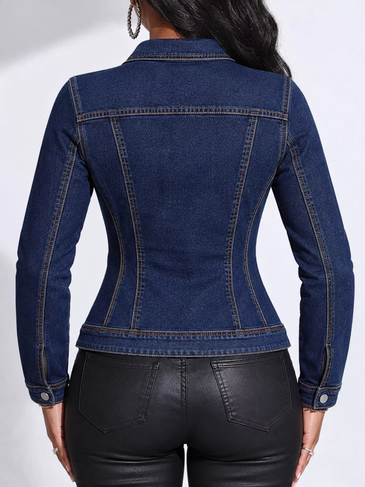 button-down front denim jacket | dropsona - neutral - packaging