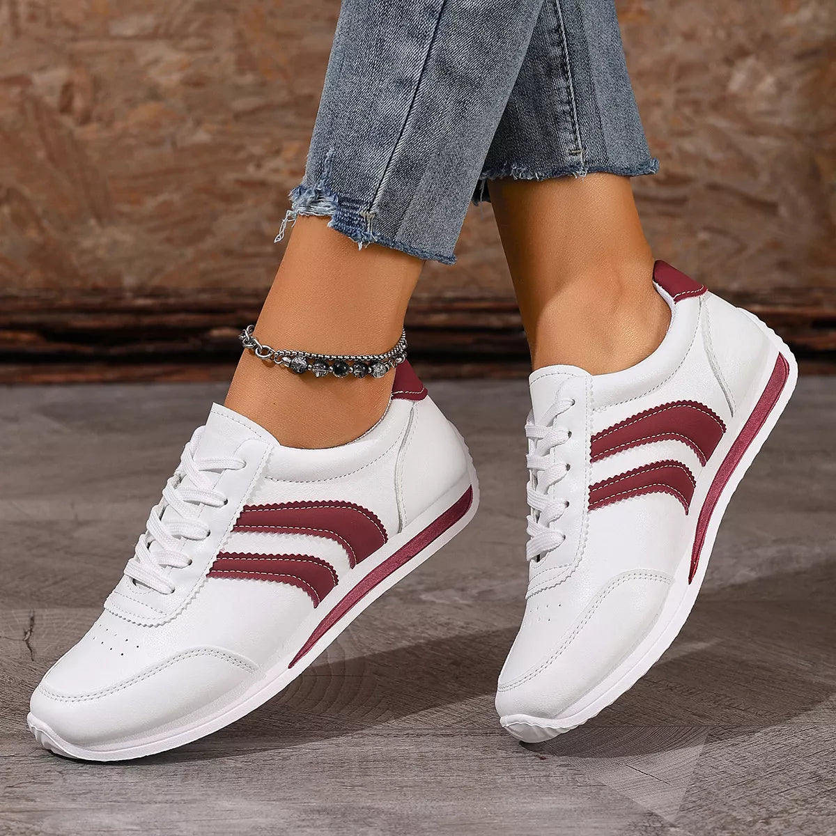round toe lace up sneakers – modern steps | dropsona - neutral - everyday use